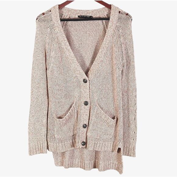 rag & bone Sweaters - Rag & Bone Open Knit Cardigan Neutral Button Front Size S Coastal Grandma
